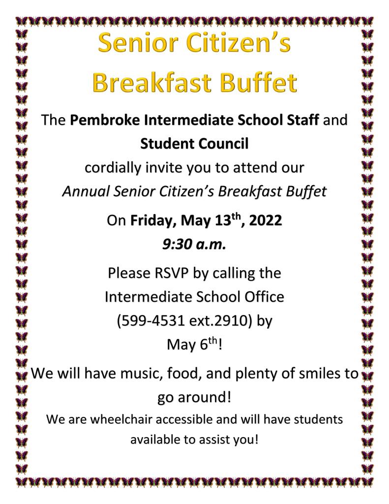 Senior Citizens Breakfast Invite